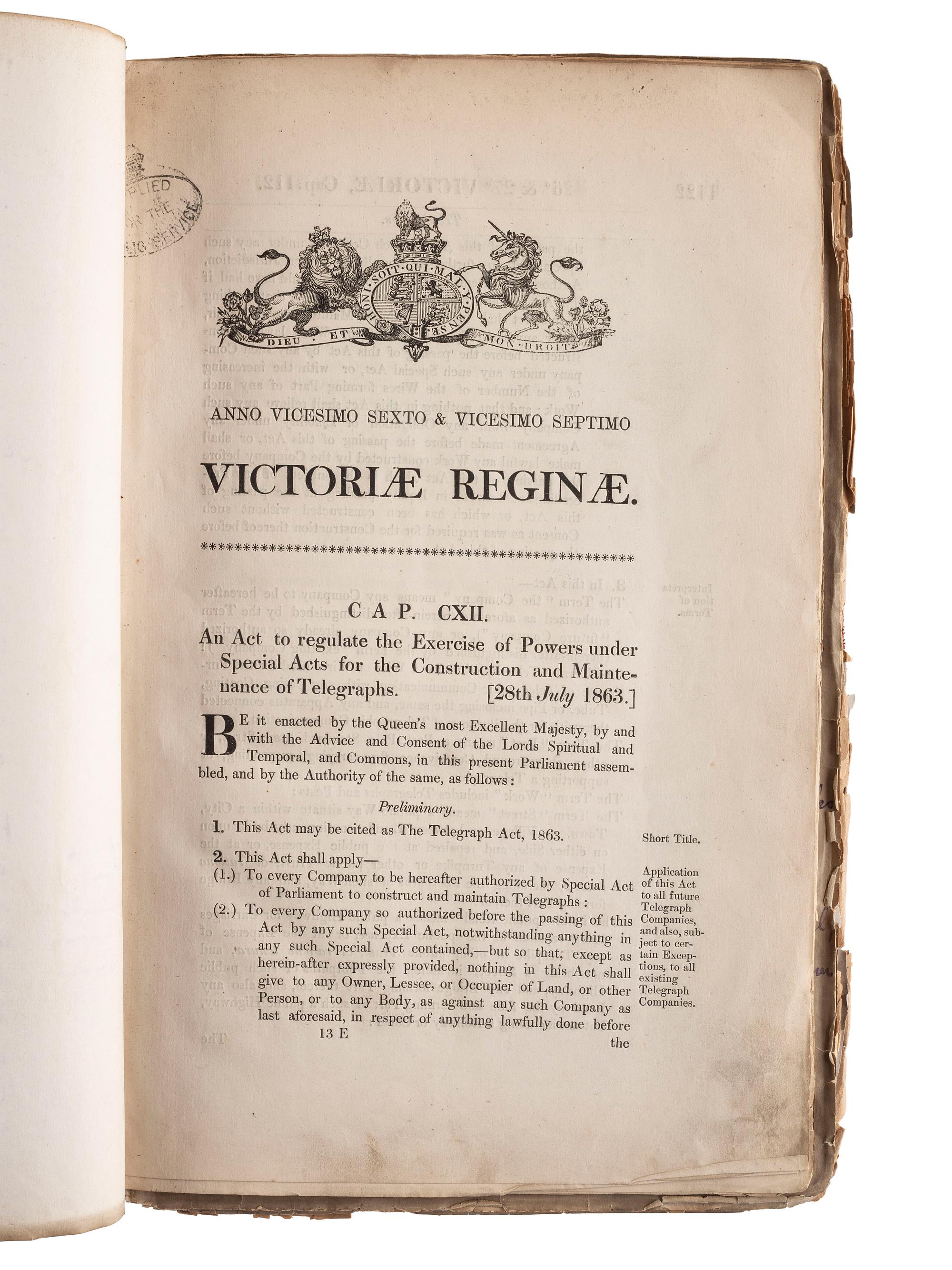 [SCIENCE & TECHNOLOGY]. A group of 2 telegraphy-related items, comprising: