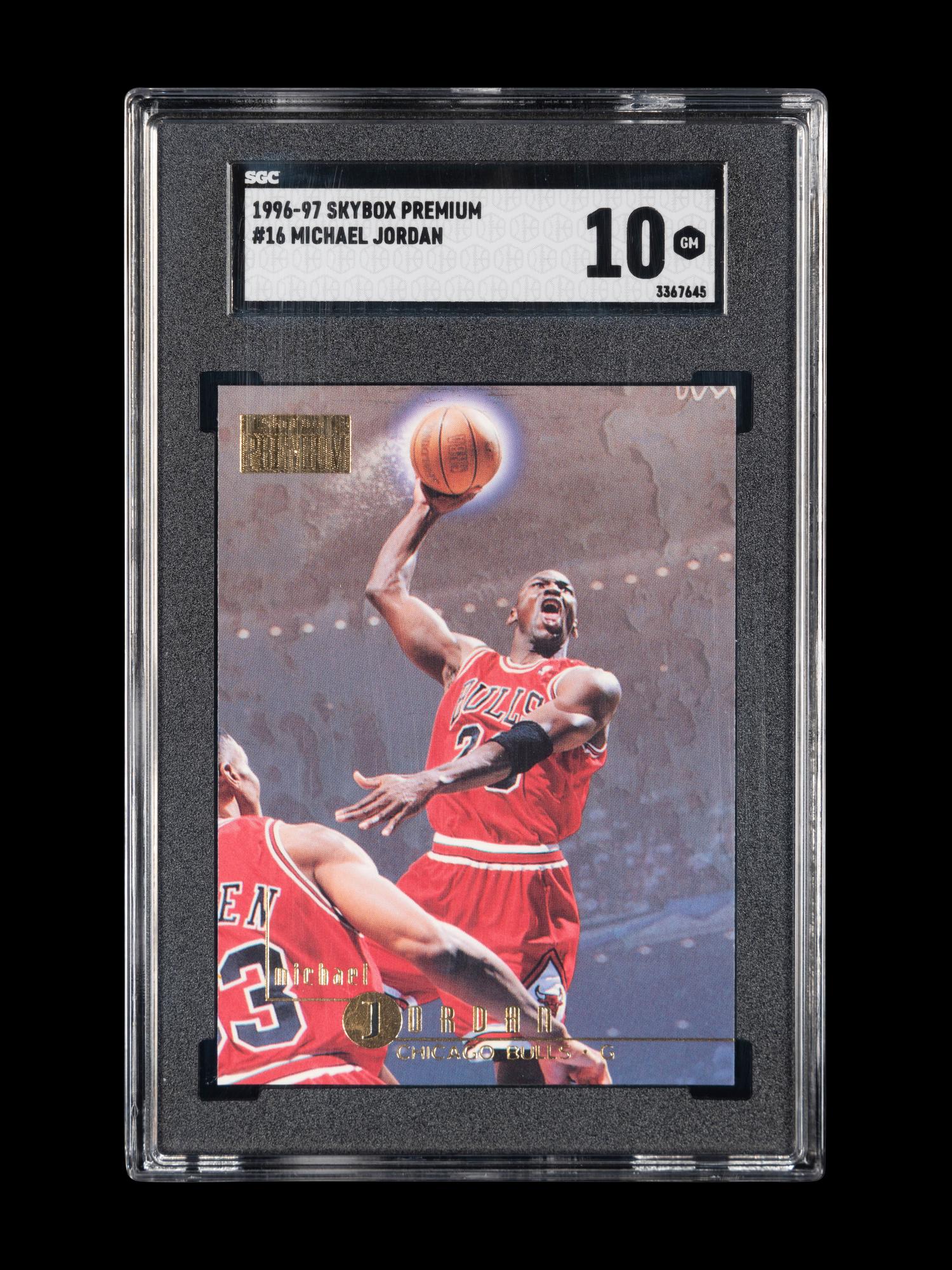 A 1996-97 Skybox Premium Michael Jordan Basketball Card No. 16 (SGC 10 GEM MINT)