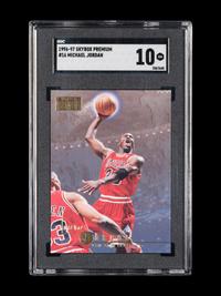 A 1996-97 Skybox Premium Michael Jordan Basketball Card No. 16 (SGC 10 GEM MINT)