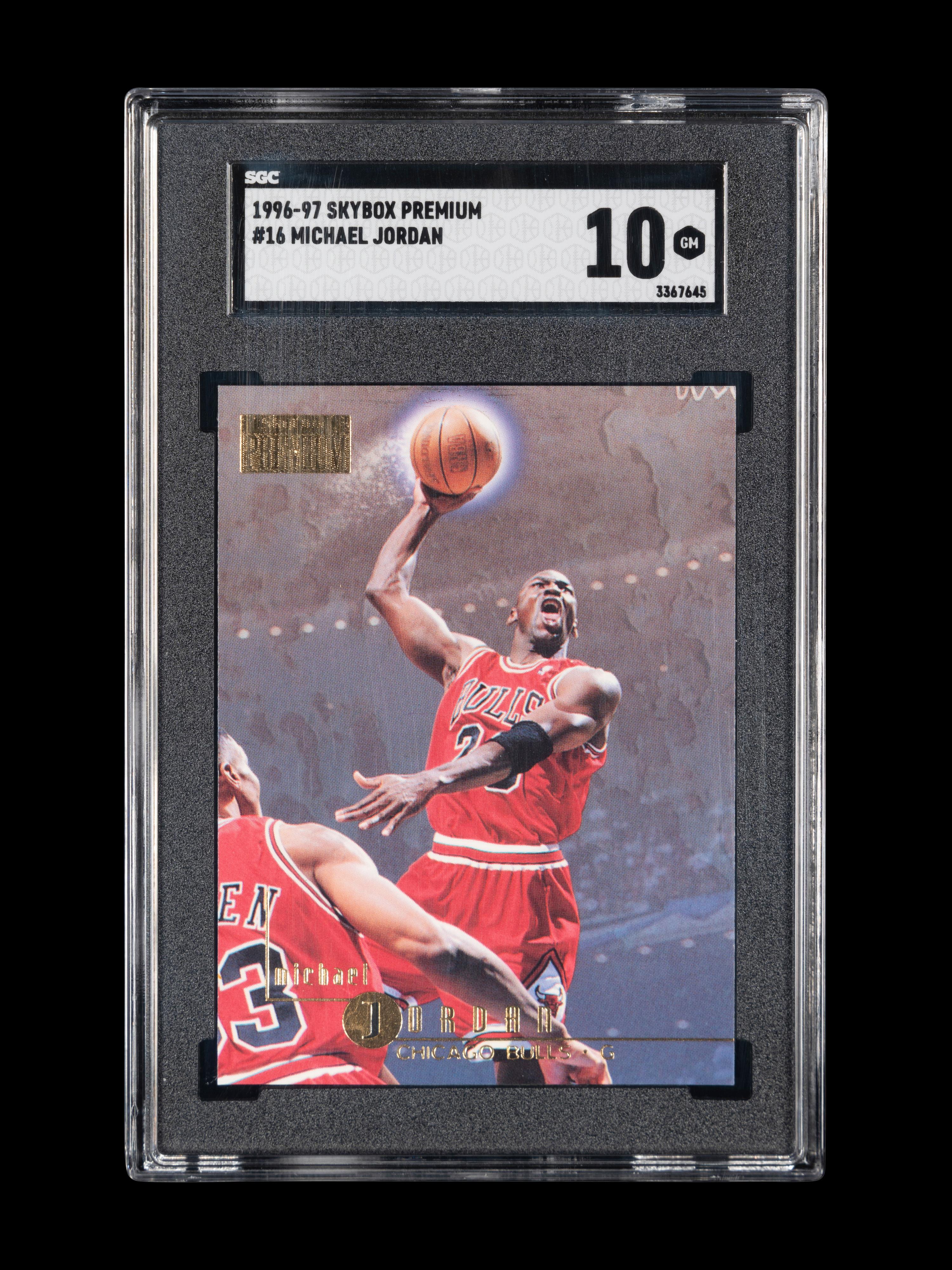 A 1996-97 Skybox Premium Michael Jordan Basketball Card No. 16 (SGC 10 GEM MINT)