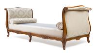 A Louis XV Style Walnut Daybed Height 34 x interior width of seat 75 x depth 37 1/2 inches. — 20TH CENTURY