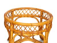 A Pair of Bielecky Brothers Rattan Armchairs and a Side Table