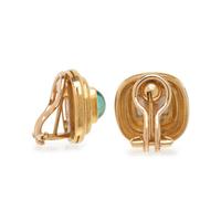 ELIZABETH LOCKE, GREEN TOURMALINE AND YELLOW GOLD EARRINGS