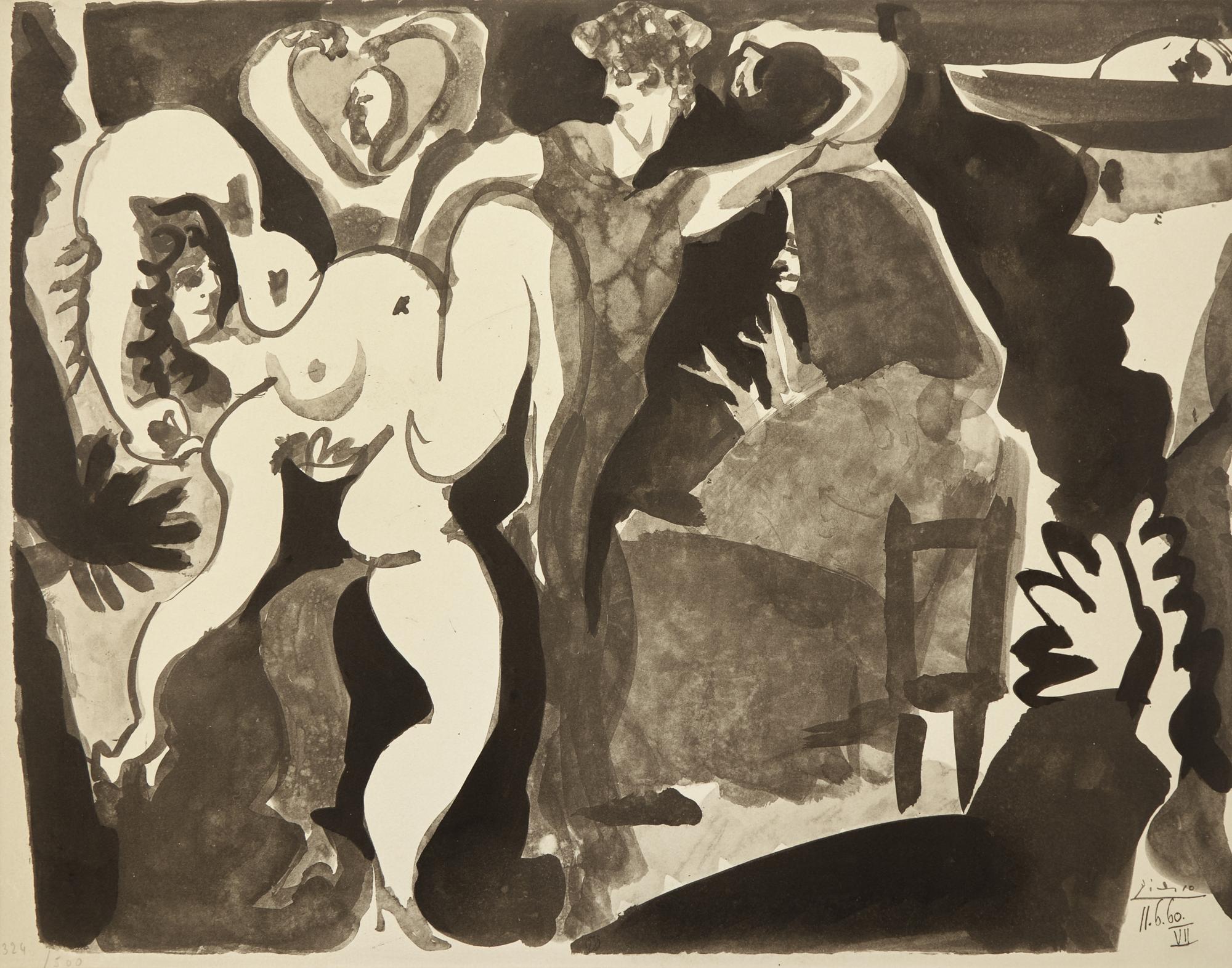 A pair of prints from T oros.15 lavis inédits. Poème de Pablo Neruda. Traduit par Jean Marcenac,1960 (Picador et danseurs VII; Picador et femme)