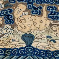 Four Chinese Kesi Silk Military Official's Rank Badges, Buzi , 19th Century 清中晚期 緙絲武官補子四幅