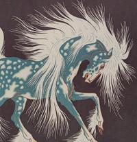 Two Works: Blue Horse and Deer Pair