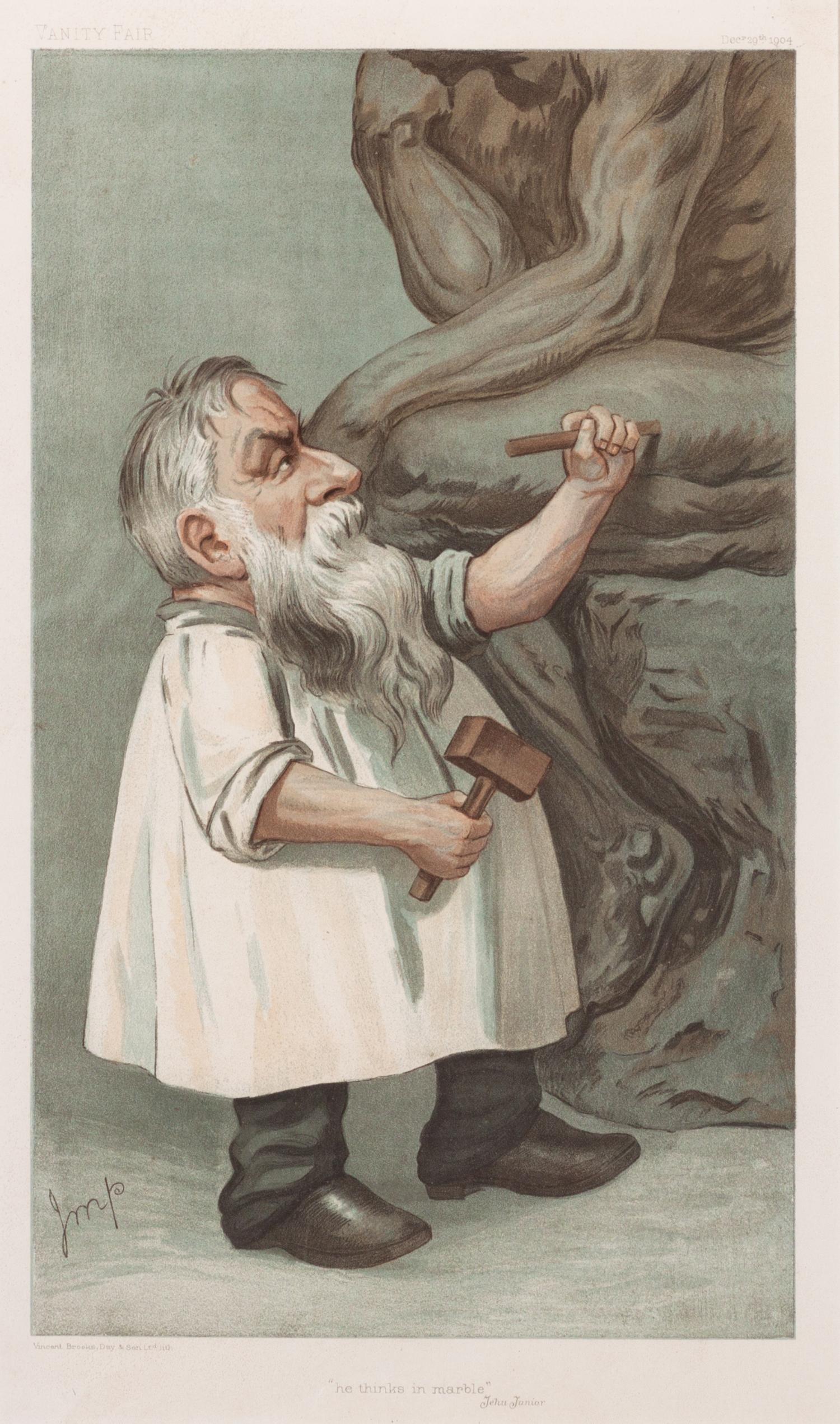 A Group of Five Handcolored Engravings from Vanity Fair Largest: 14 x 8 3/4 inches.