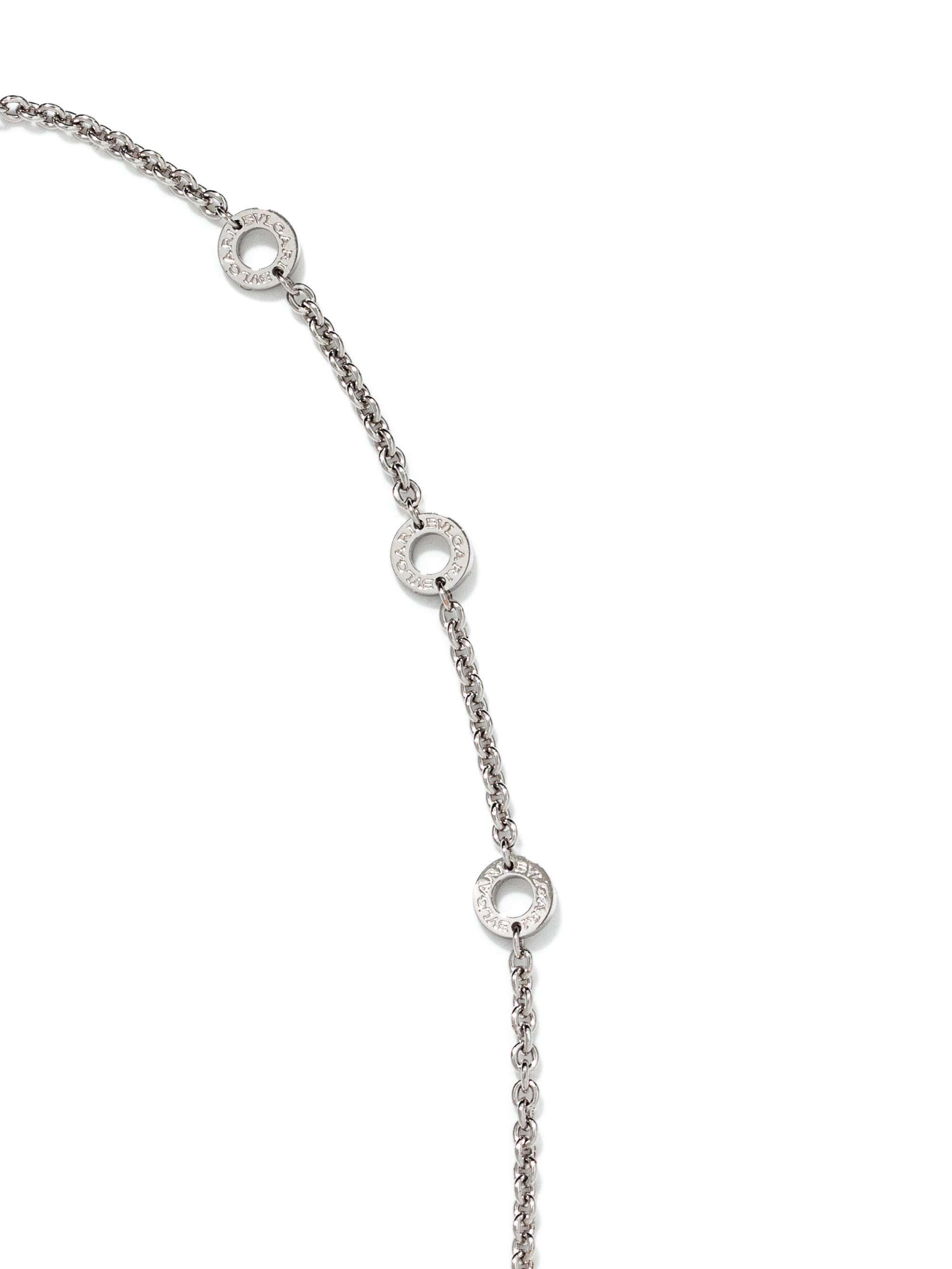 BVLGARI, WHITE GOLD, BLUE TOPAZ AND DIAMOND 'PARENTESI' PENDANT/NECKLACE