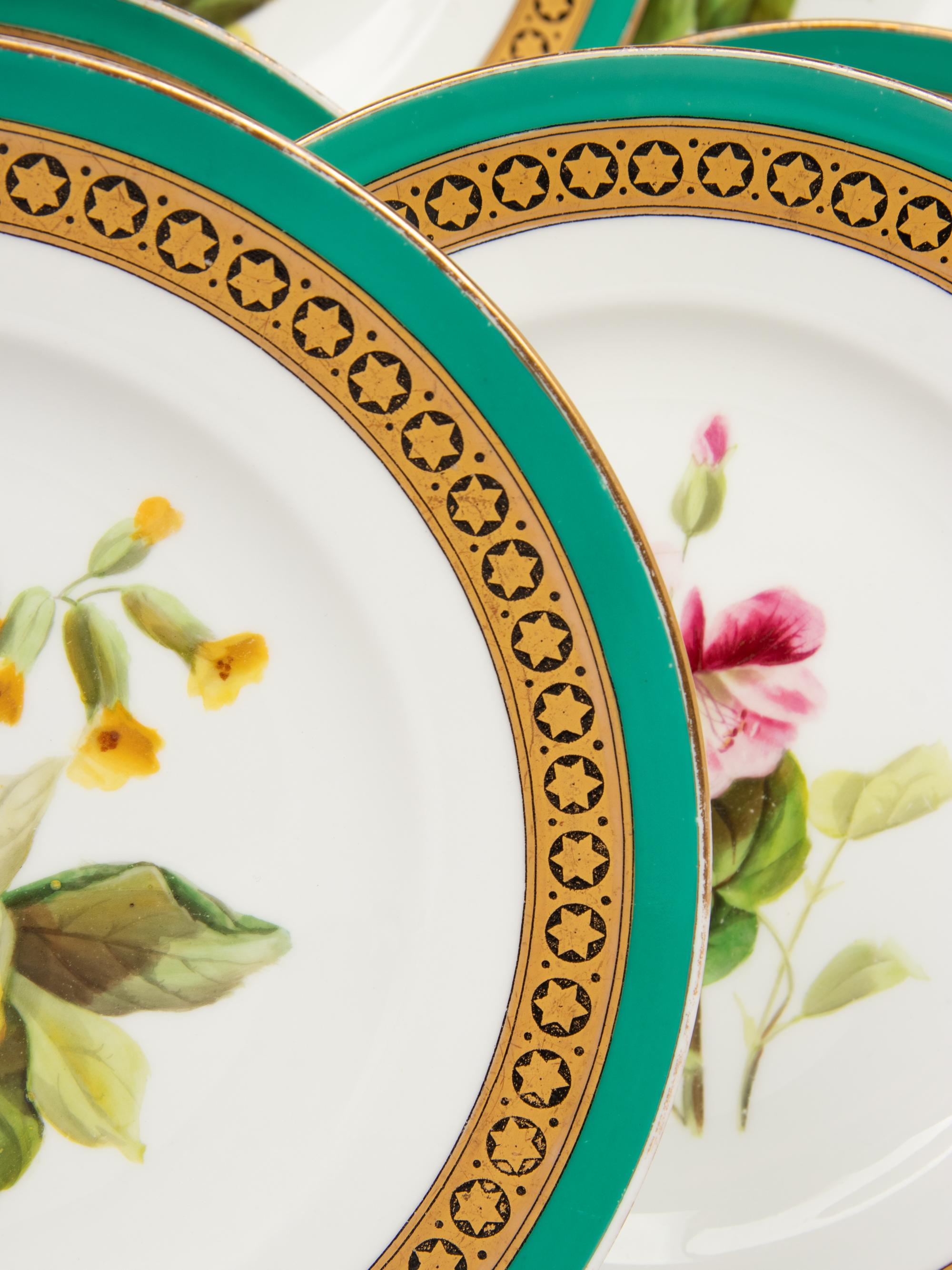 An English Hand-Painted Porcelain Dessert Service