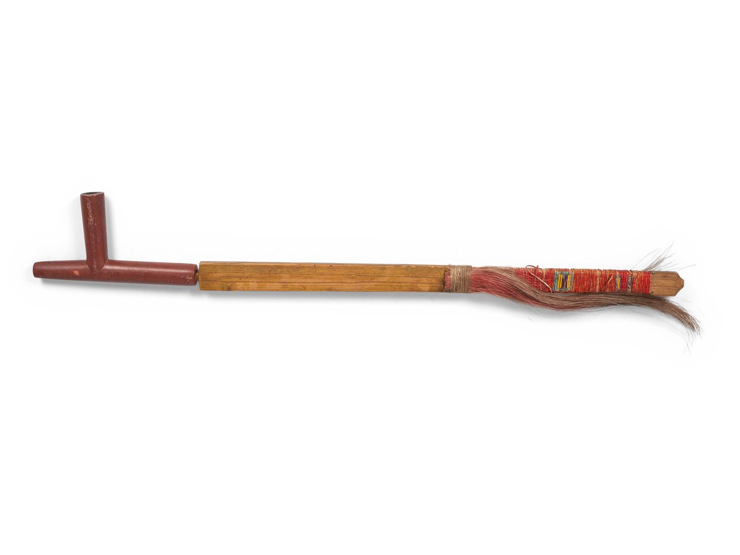 Standing Rock Sioux Carved Pipe Stem, with Catlinite Bowl