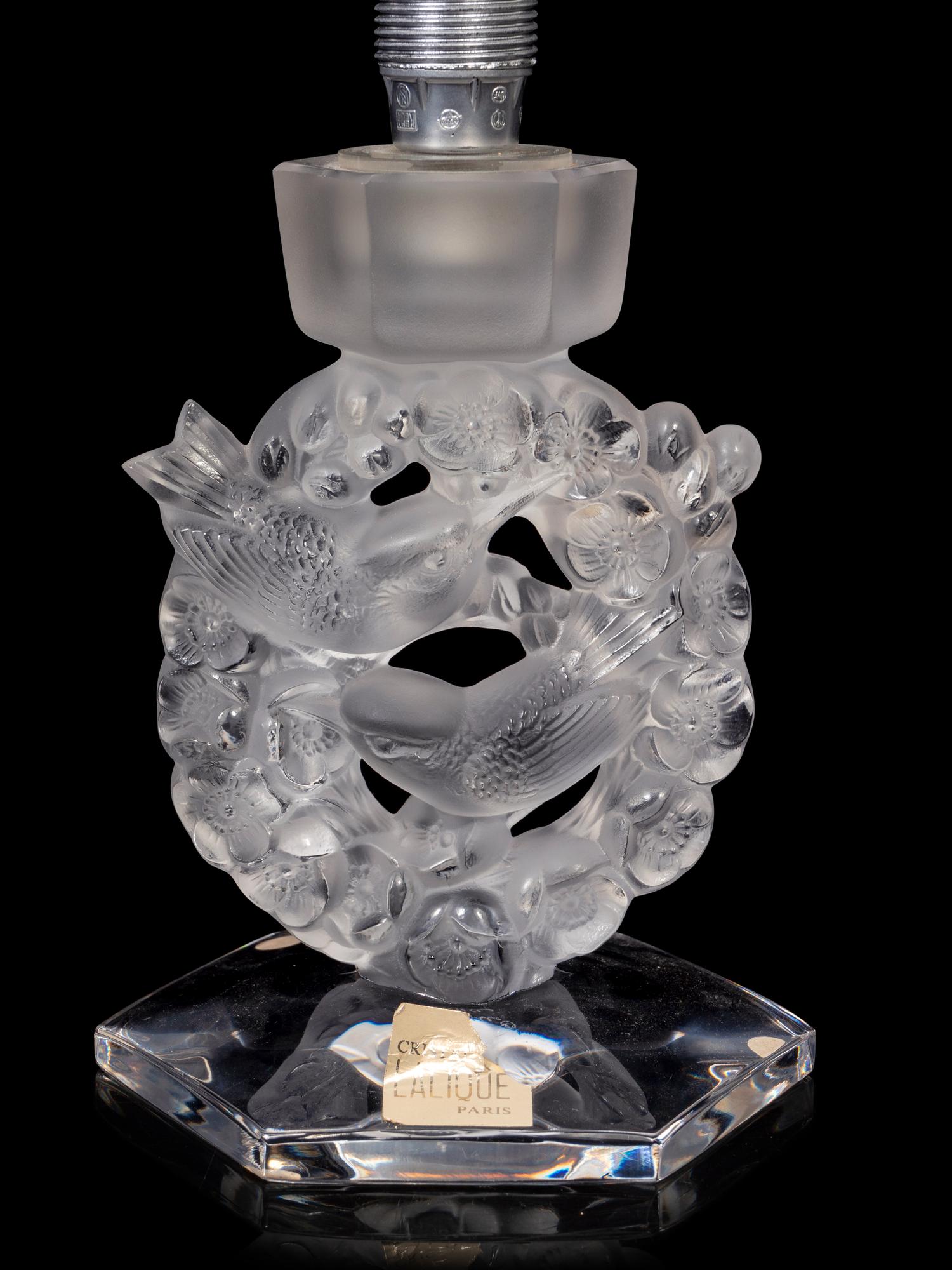 A Lalique Mesanges Table Lamp
