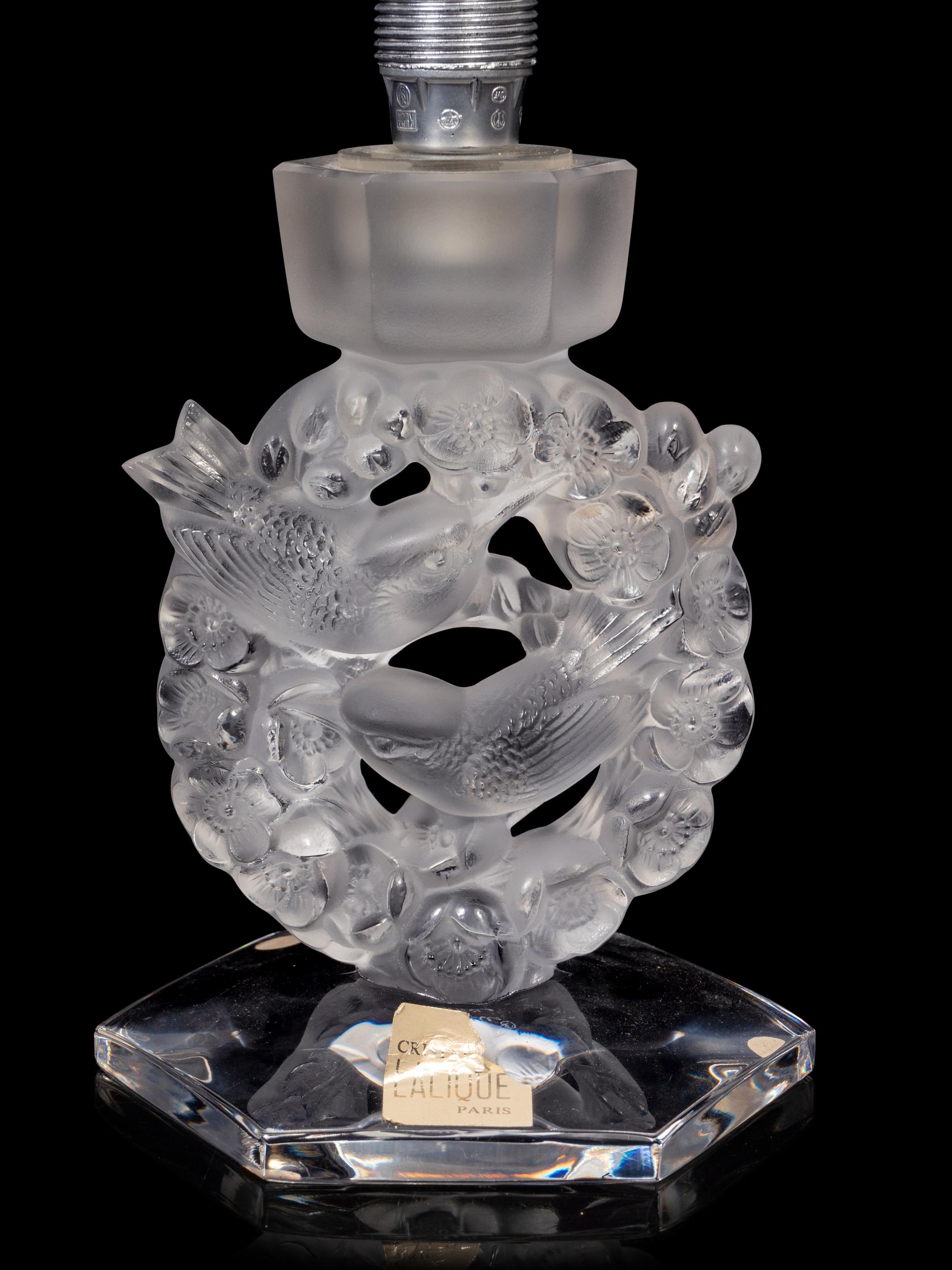 A Lalique Mesanges Table Lamp