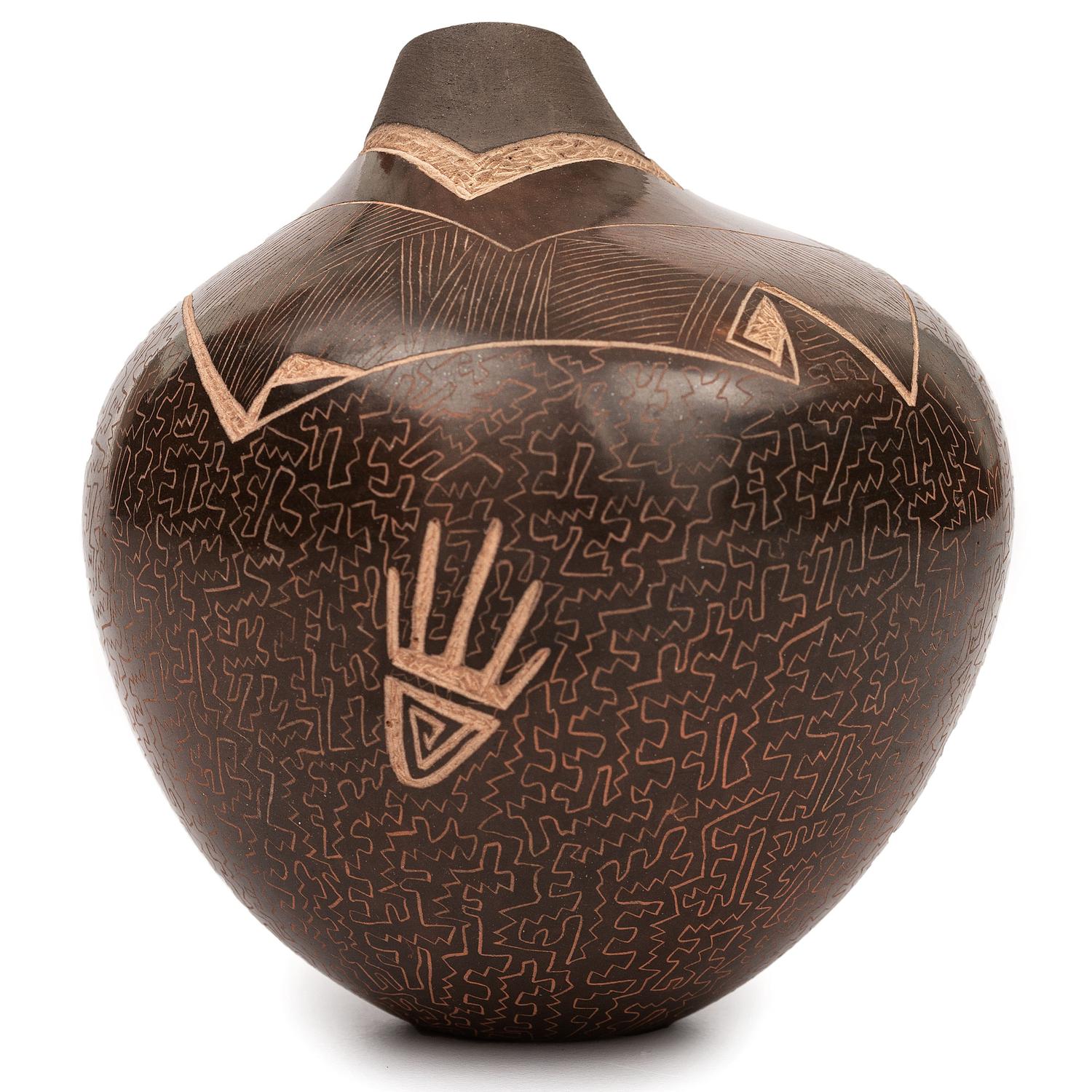 Sgraffito Pottery Jar