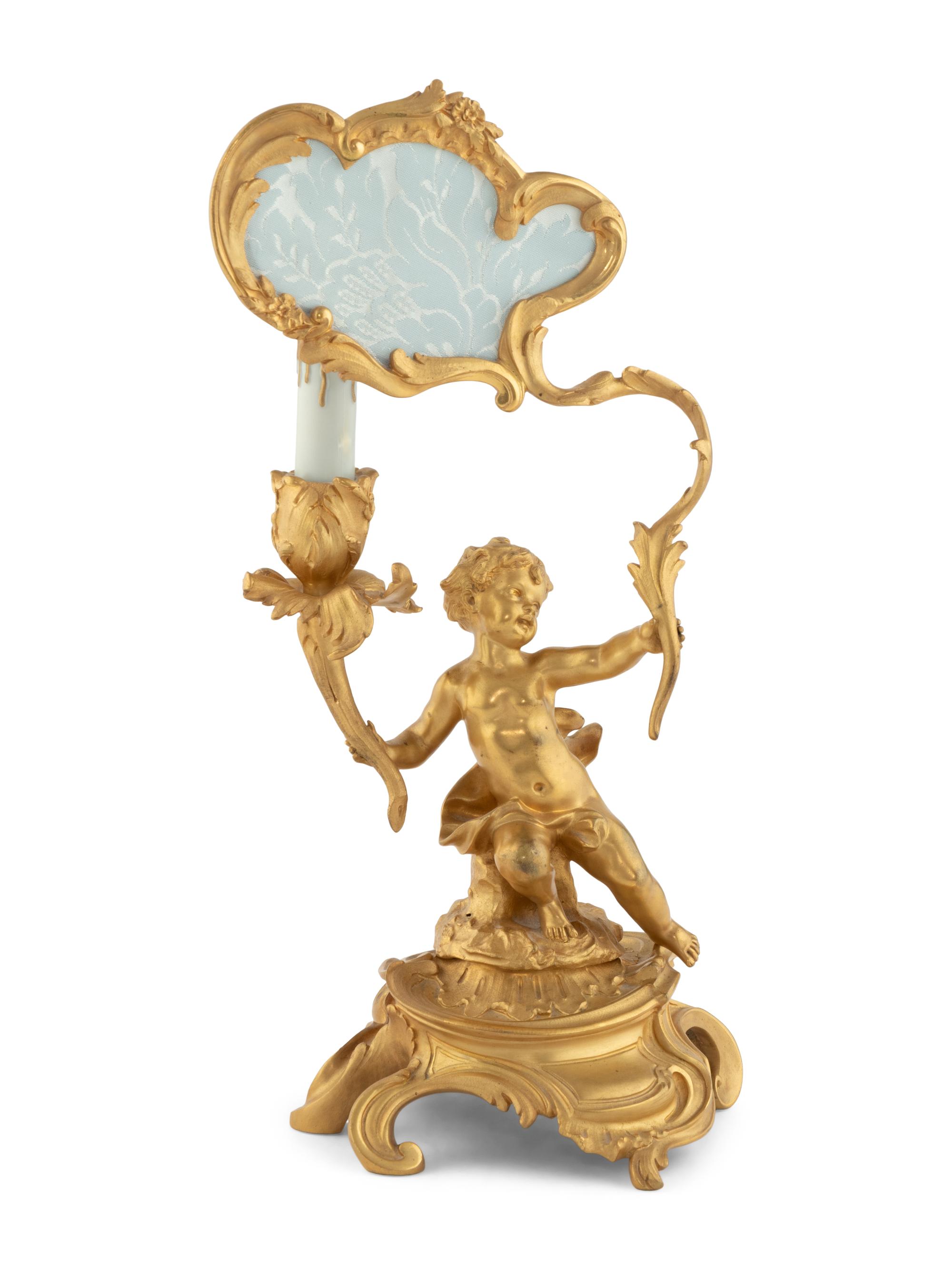 A Louis XV Style Gilt Bronze Candelabrum à Écran