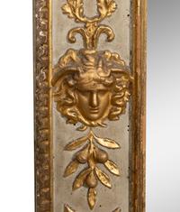 A North Italian Neoclassical Blue Painted and Parcel Gilt Mirror