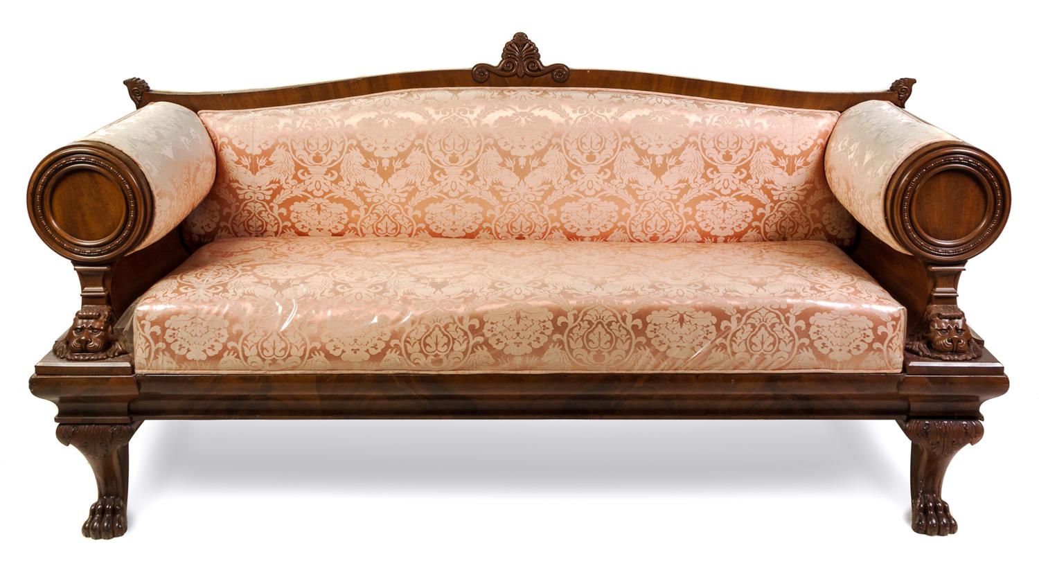 A Victorian Mahogany Settee Height 38 1/2 x width 77 x depth 25 1/2 inches. — CIRCA 1900