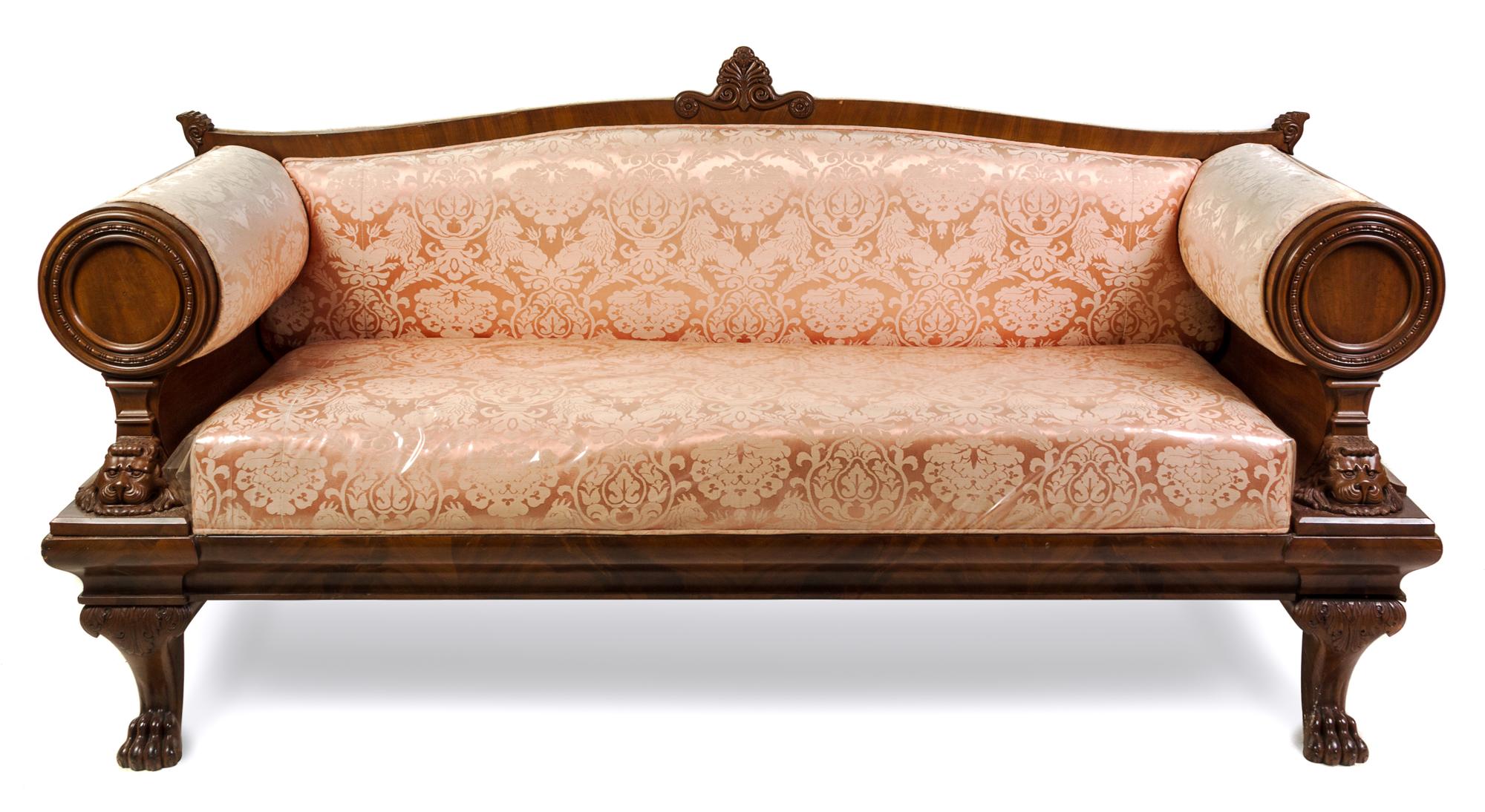 A Victorian Mahogany Settee Height 38 1/2 x width 77 x depth 25 1/2 inches. — CIRCA 1900