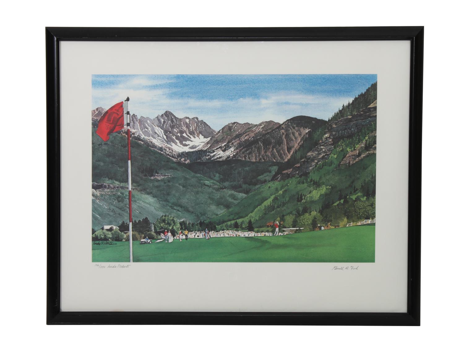 A Lithograph Celebrating the Sixth Annual Jerry Ford Invitational, Vail, Colorado Height 15 3/4 x width 23 3/4 inches