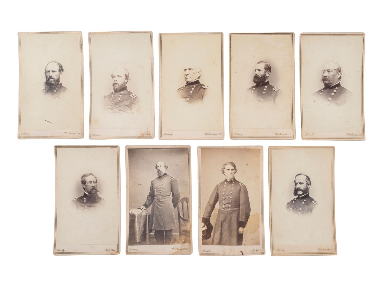 [CIVIL WAR - ARMY OF POTOMAC]. BRADY, Mathew (1822-1896), photographer. A group of 37 CDVs of Union generals, incl. MEADE, FRANKLIN, STONEMAN, BURNSIDE, TYLER, KEYES, GRIFFIN, MARTINDALE, and HATCH, MOH.