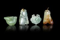 Four Chinese Jadeite and Serpentine Articles