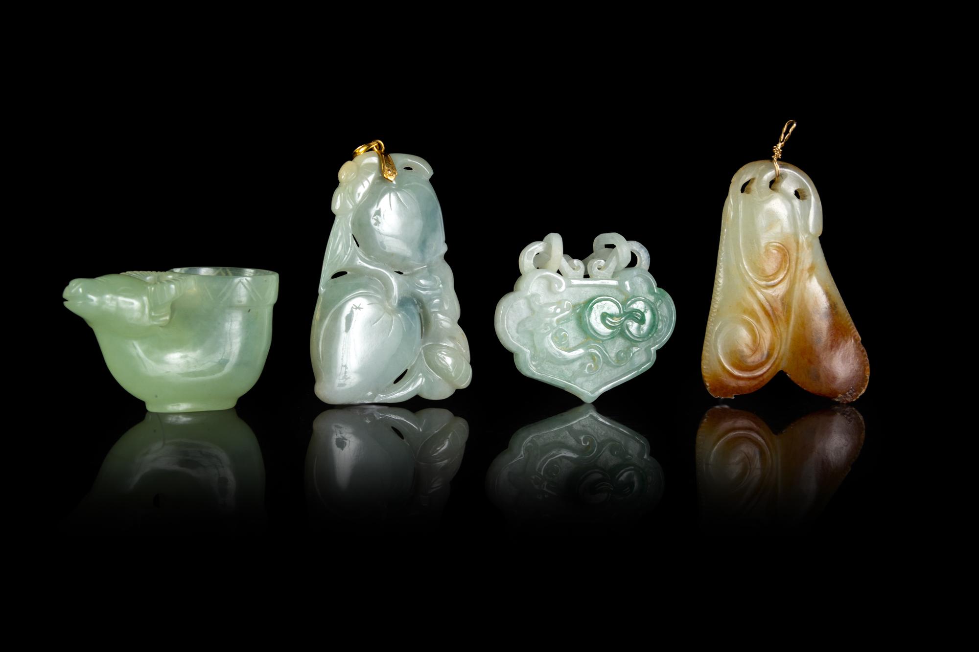 Four Chinese Jadeite and Serpentine Articles
