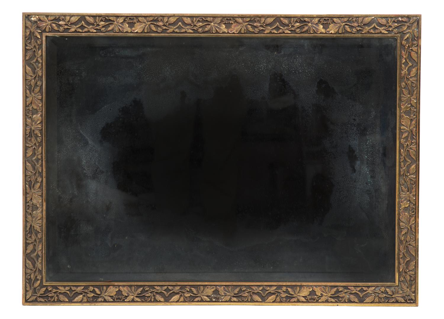 A Victorian Bronze Mirror Height 20 x width 27 inches. — 19TH CENTURY