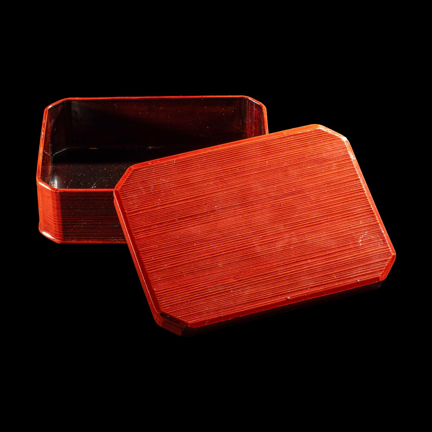 Three Japanese Lacquer Covered Boxes