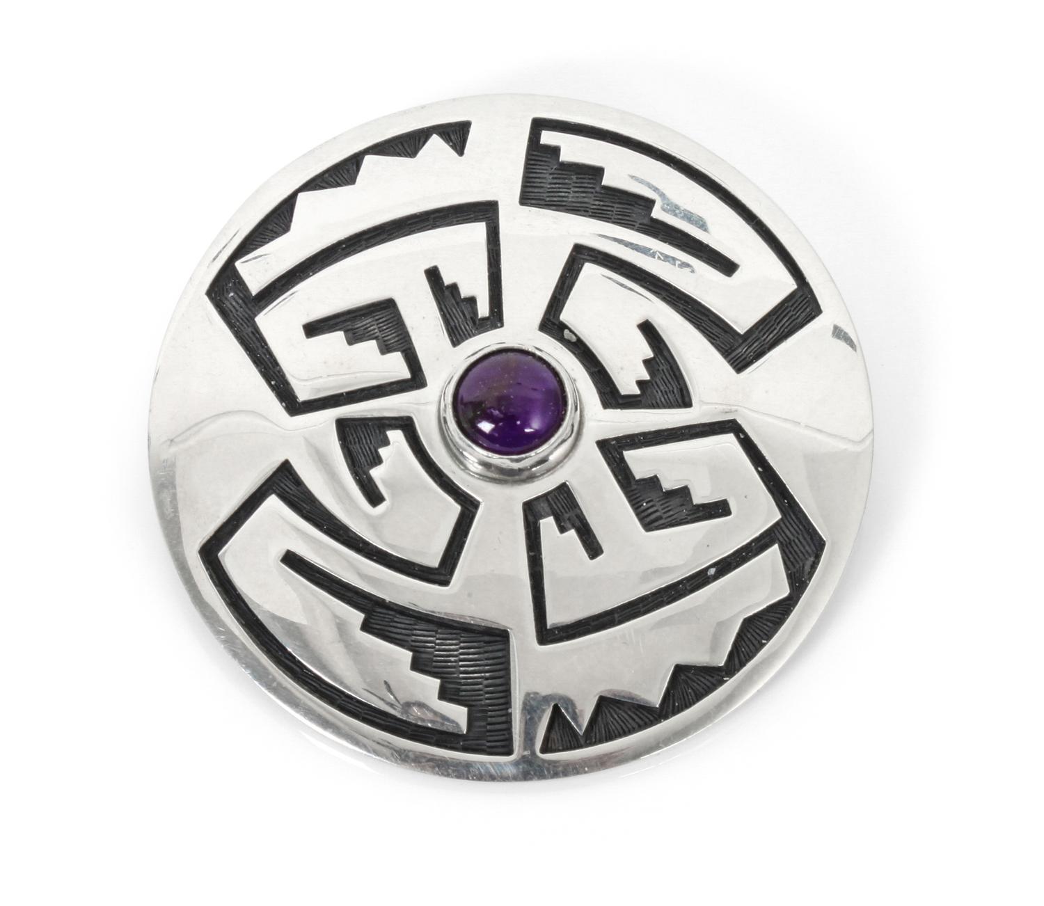A Hopi Brooch, Weaver Selina Diameter 2 inches.