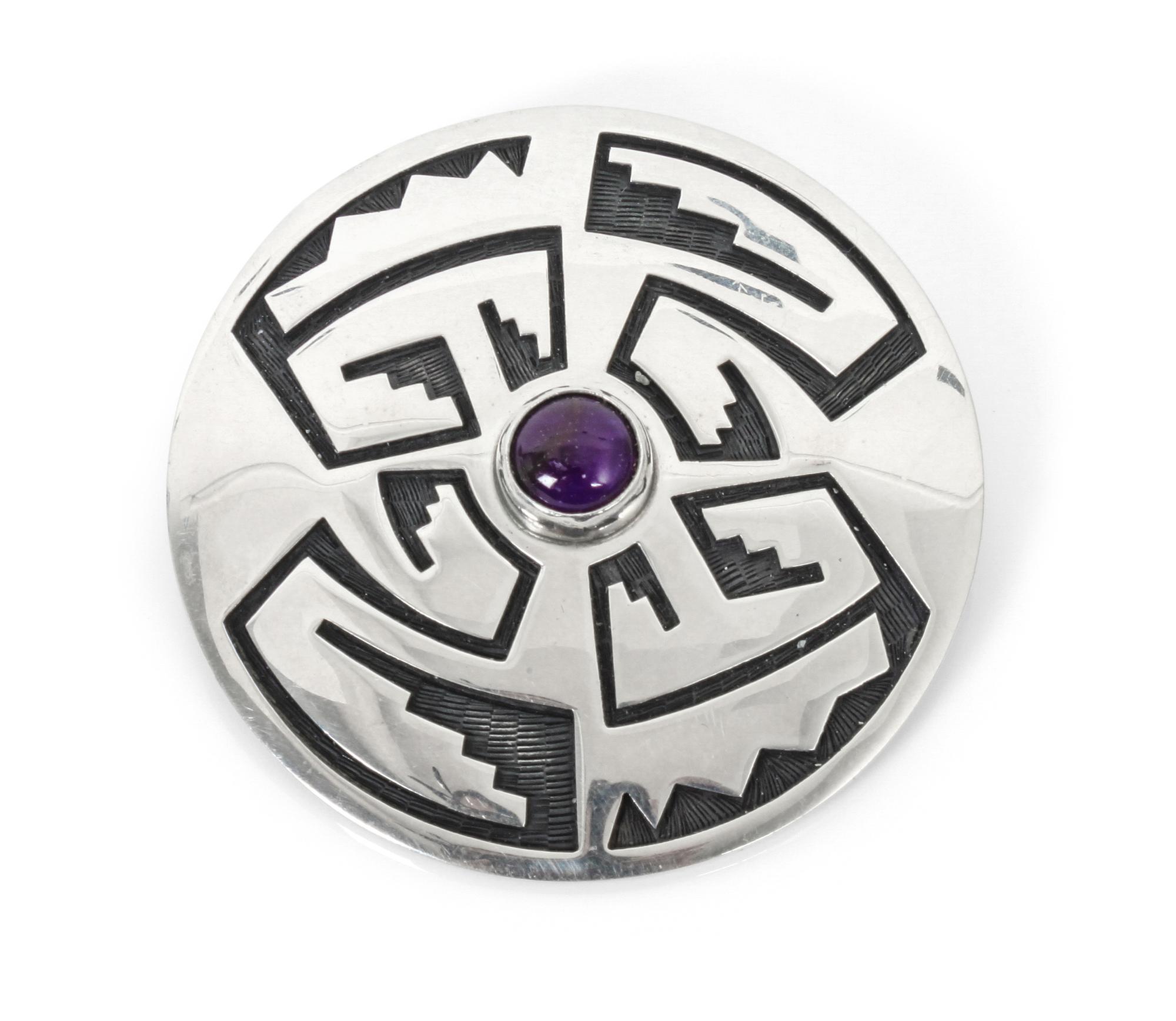 A Hopi Brooch, Weaver Selina Diameter 2 inches.