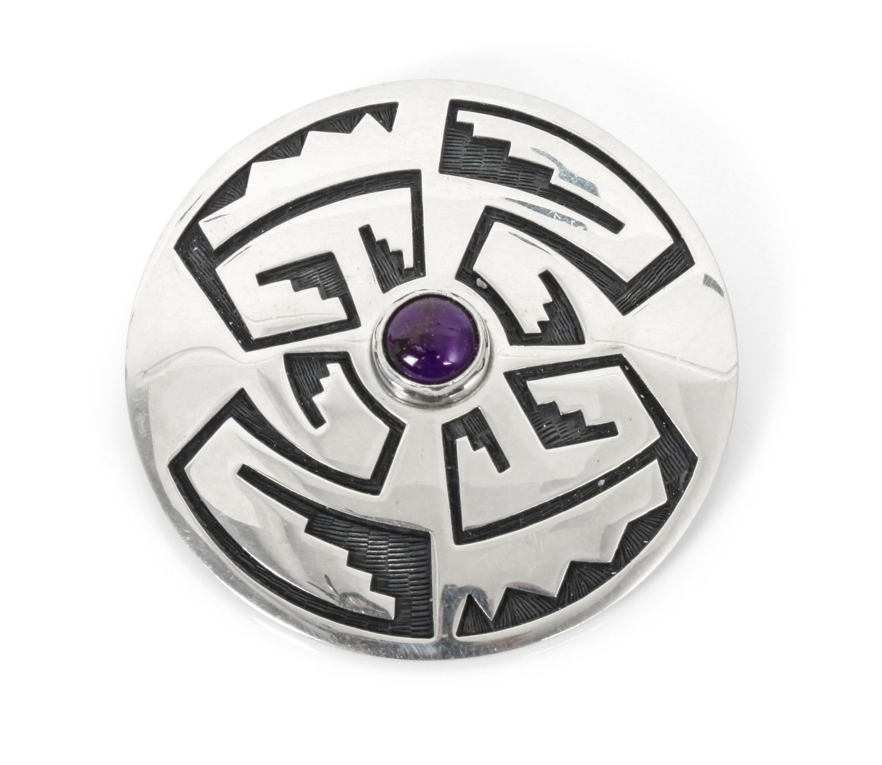 A Hopi Brooch, Weaver Selina Diameter 2 inches.