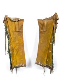 Cheyenne Beaded Hide Leggings, with Lizards