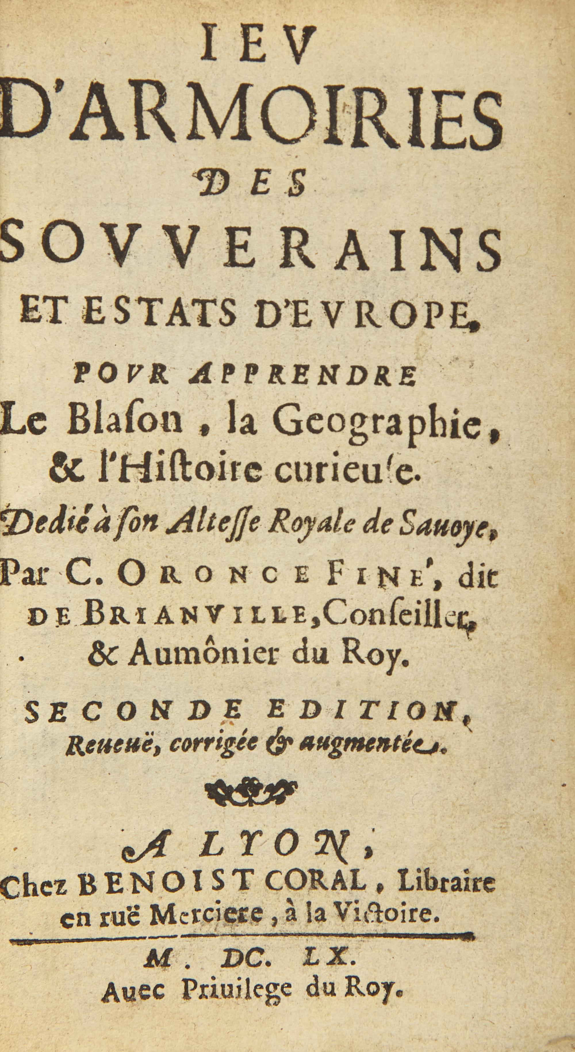 [Games] Brianville, C. Oronce Fine de. Jeu d'Armoiries des Souverains et Estats d'Europe...