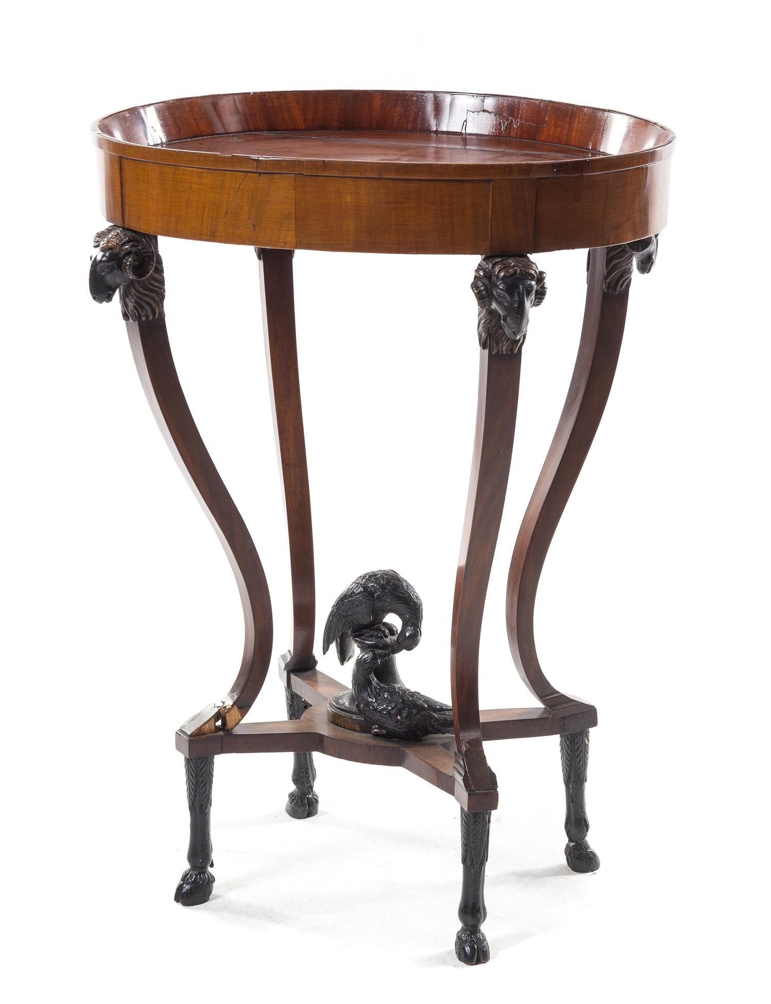 A Continental Mahogany Jardiniere Height 31 inches. — 19TH CENTURY