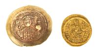 Two Byzantine Coins , Gold Solidus — Gold Solidus