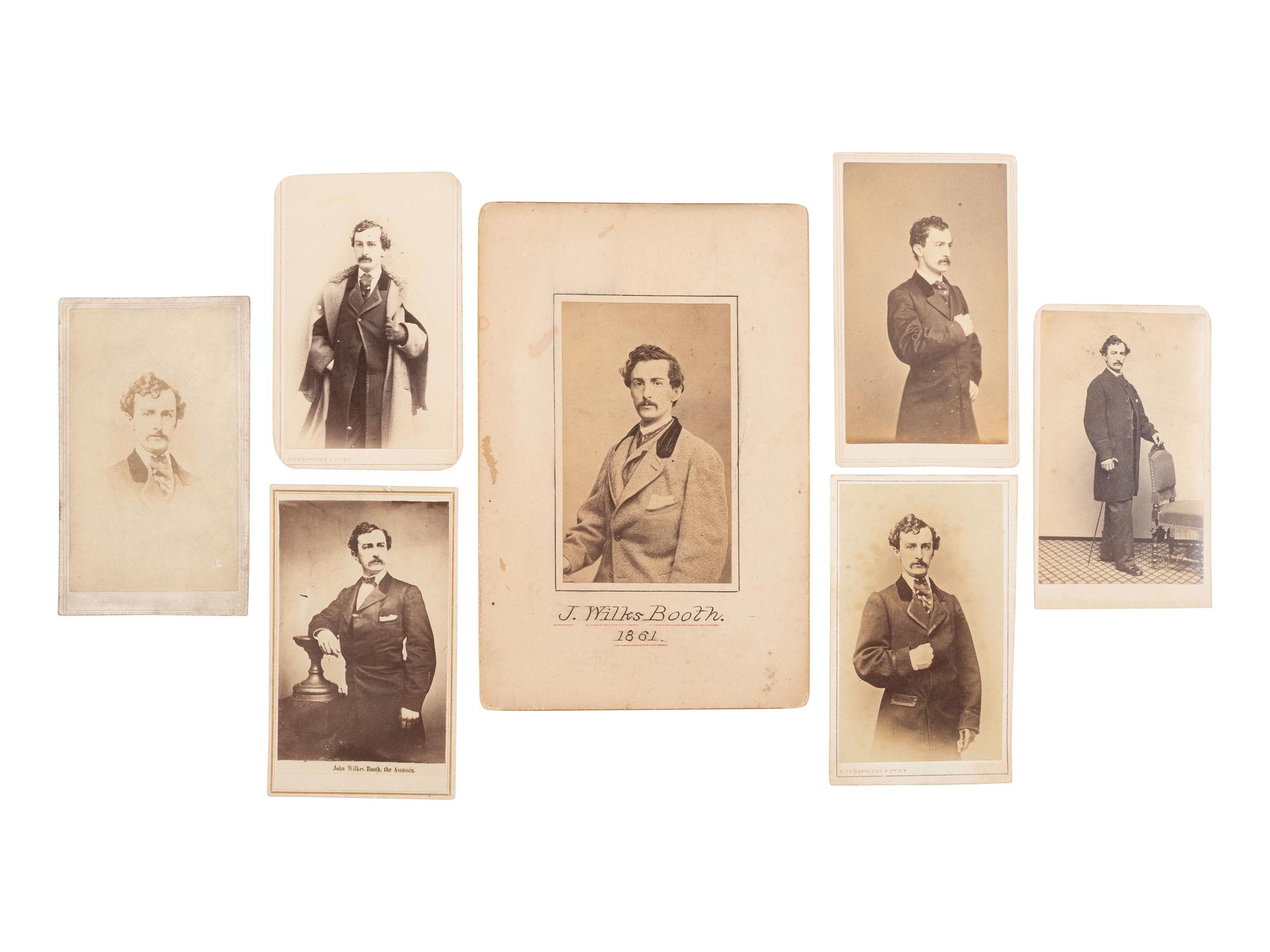 [Lincoln, Abraham] Group of Seven Photographs of John Wilkes Booth