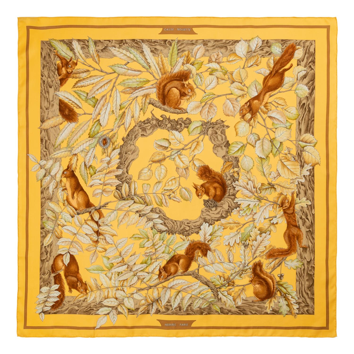Three Designer Silk Scarves: Two Hermès & One Celine