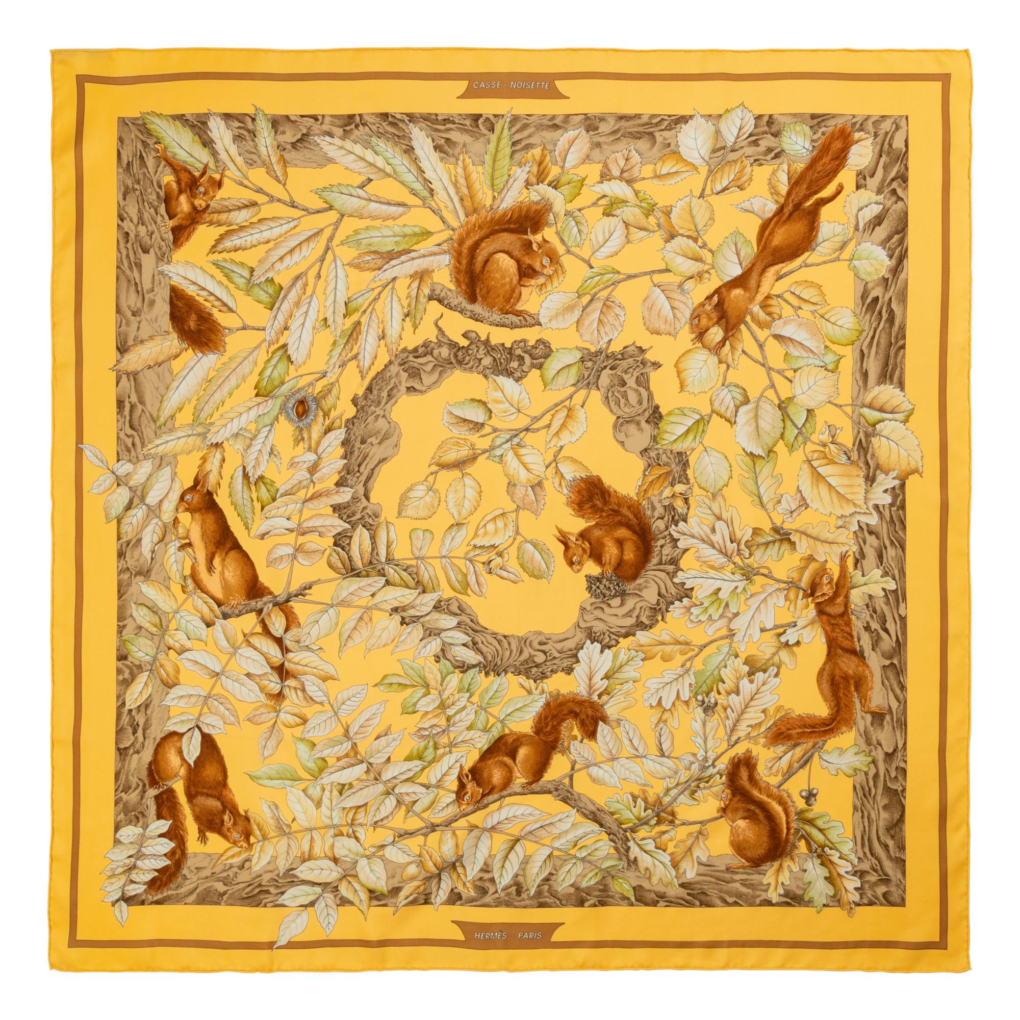 Three Designer Silk Scarves: Two Hermès & One Celine