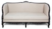 A French Empire Style Ebonized Mahogany Upholstered Settee — 20TH CENTURY