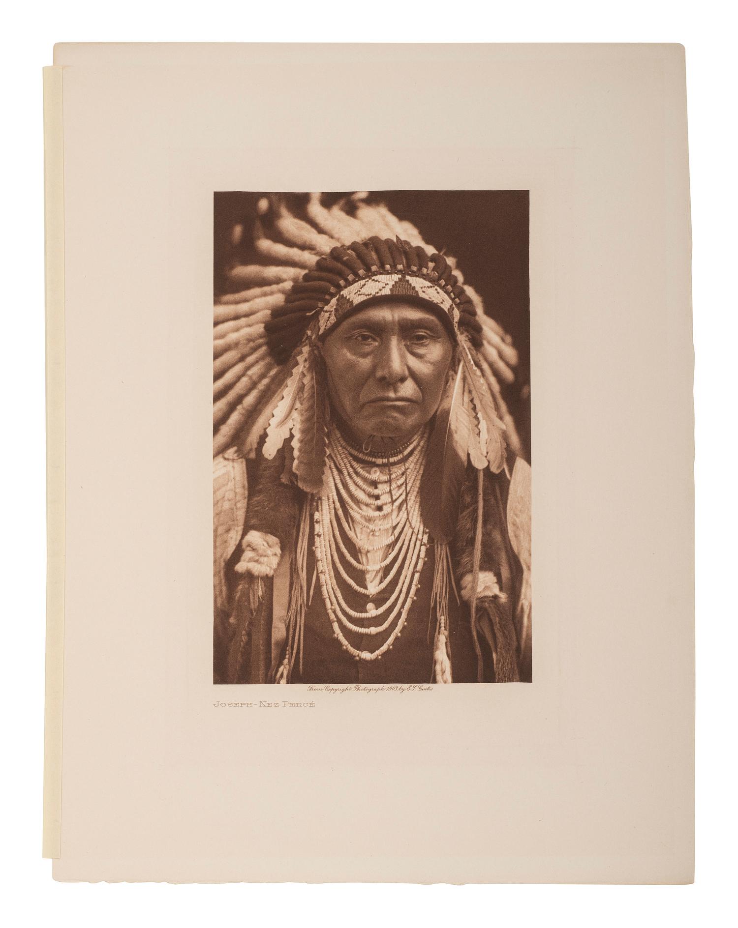 CURTIS, Edward (1868-1952).13 volume photogravures of Native American subjects, incl. Chief Joseph.