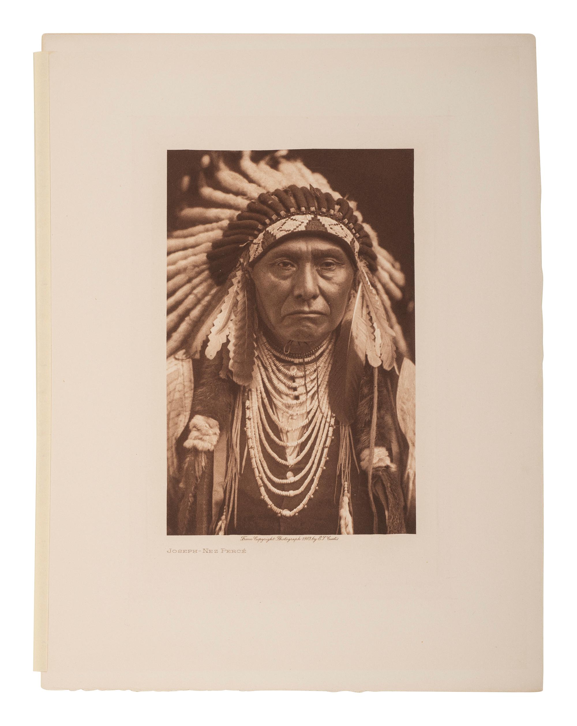 CURTIS, Edward (1868-1952).13 volume photogravures of Native American subjects, incl. Chief Joseph.