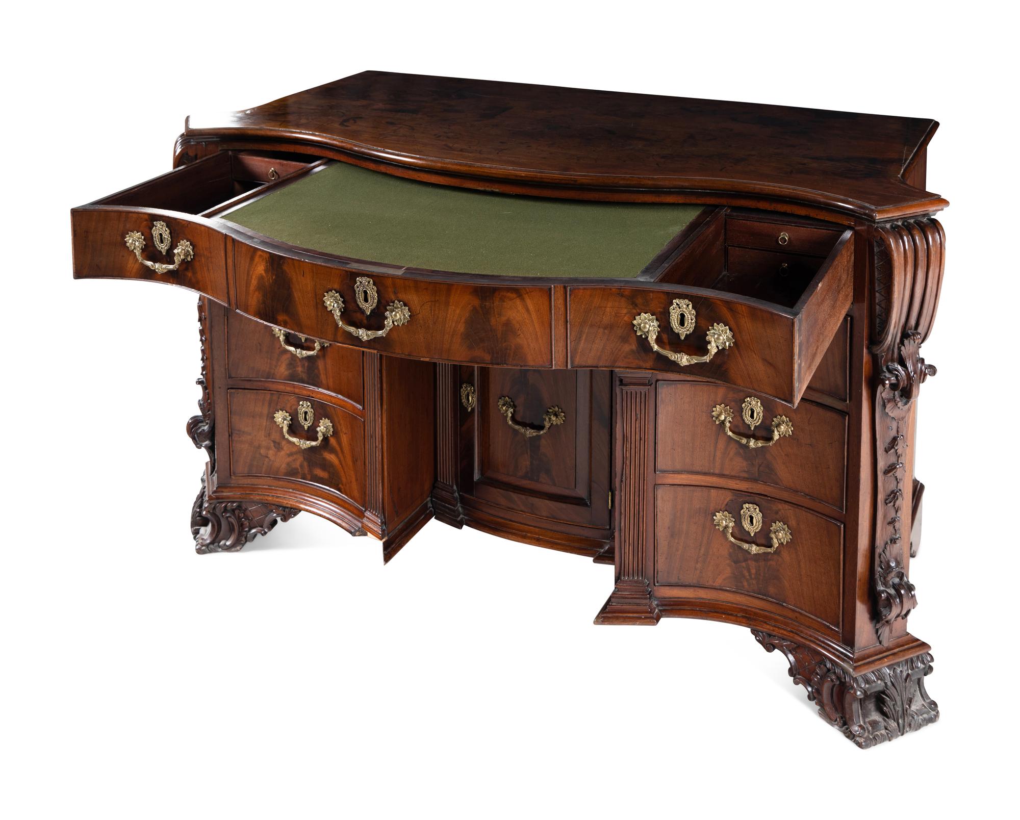 A George III Mahogany Knee-Hole Bureau