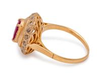 An 18 Karat Yellow Gold, Ruby and Diamond Ring,