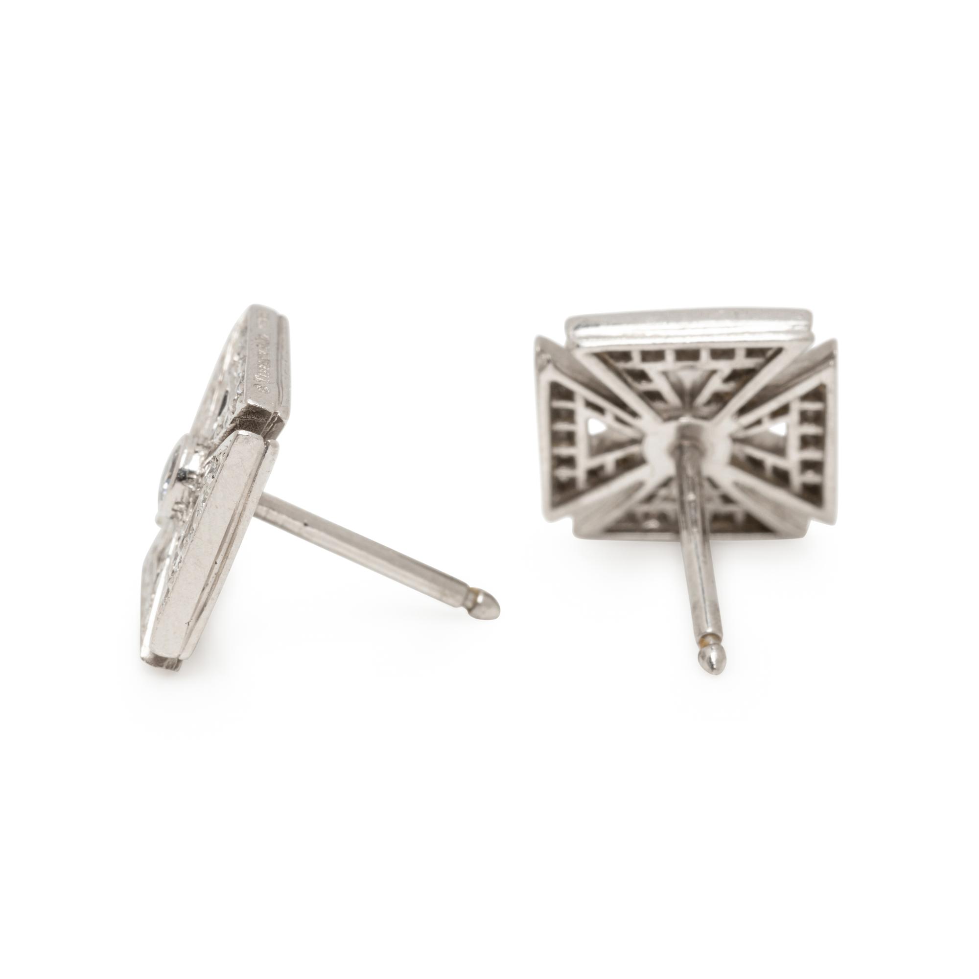 TIFFANY & CO., DIAMOND MALTESE CROSS EARRINGS