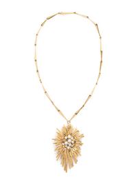 DAVID THOMAS, YELLOW GOLD, DIAMOND, CULTURED PEARL AND SAPPHIRE PENDANT/NECKLACE