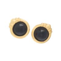 Onyx and Yellow Gold Earrings