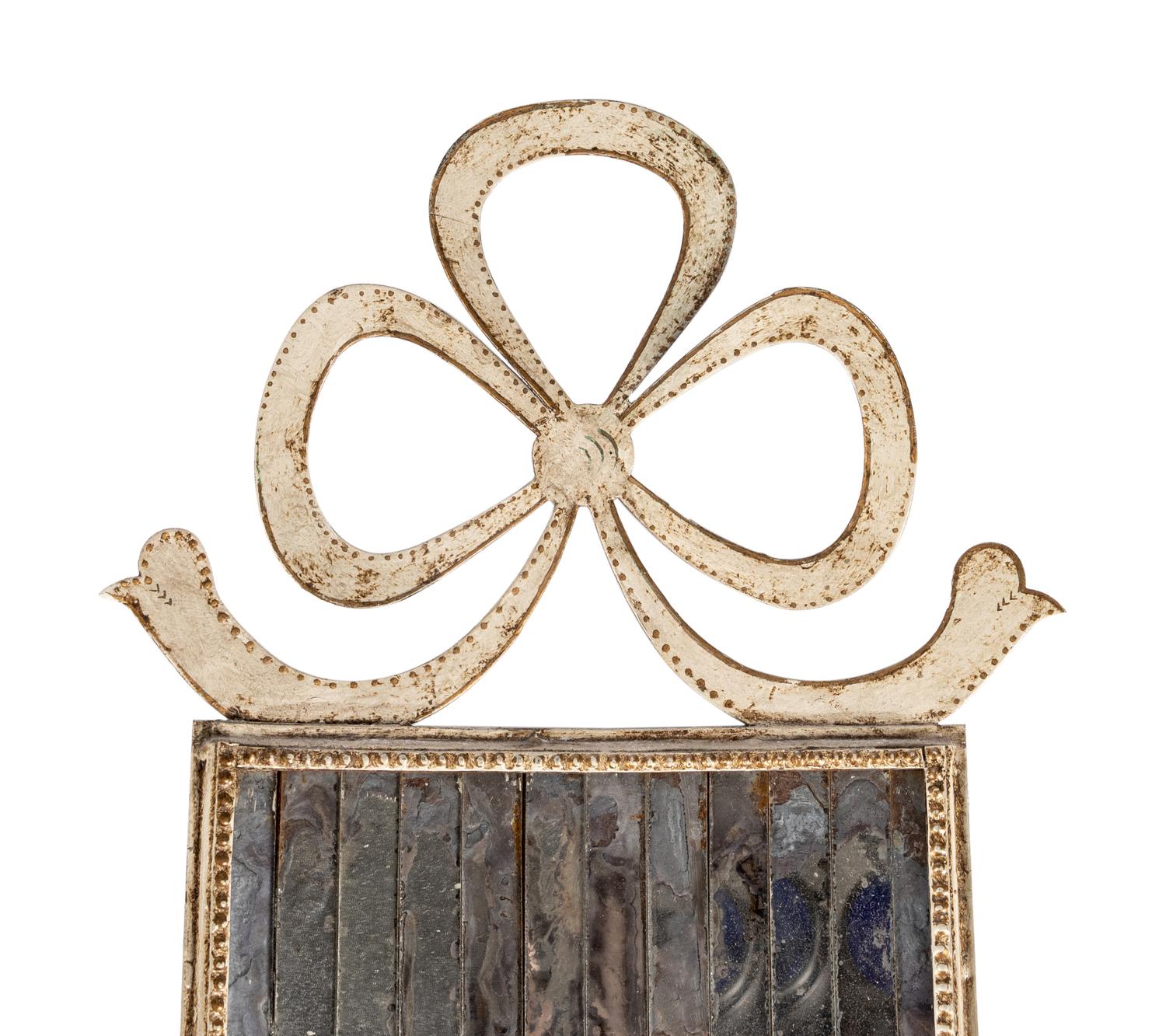 A Pair of French Tole and Mirror Two-Light Wall Lights