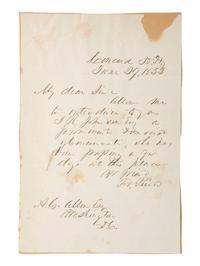 US Presidents [PIERCE, FRANKLIN (1804-1869)]. Salt print portrait ca 1858 and ALS ("Fr. Pierce"). Concord, NH. 29 June 1852.
