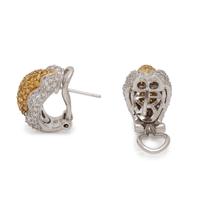 COLORED DIAMOND AND DIAMOND EAR CLIPS
