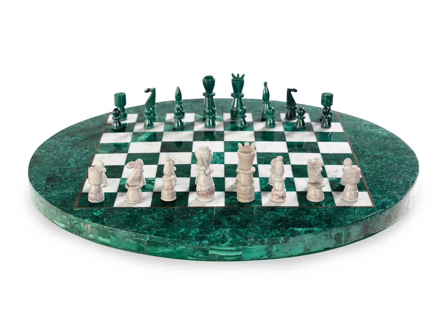 A Malachite Chess Board
