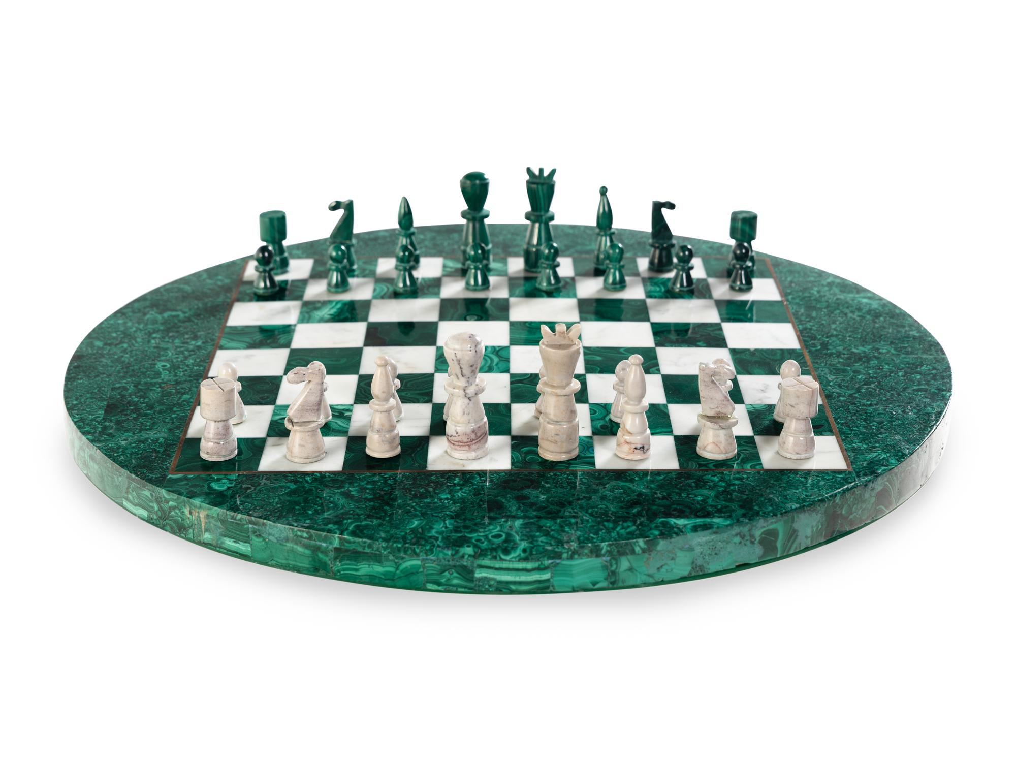 A Malachite Chess Board
